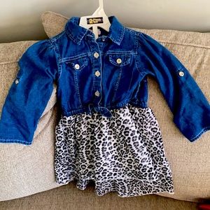 Hi low animal print girls dress 4T